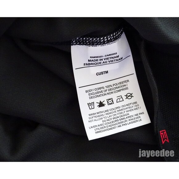 NIKE GOLF TIGER WOODS POLO SHIRT CUSTOM ATHLETE EXCLUSIVE DR5314-010 BLACK/WHITE - Picture 4 of 5